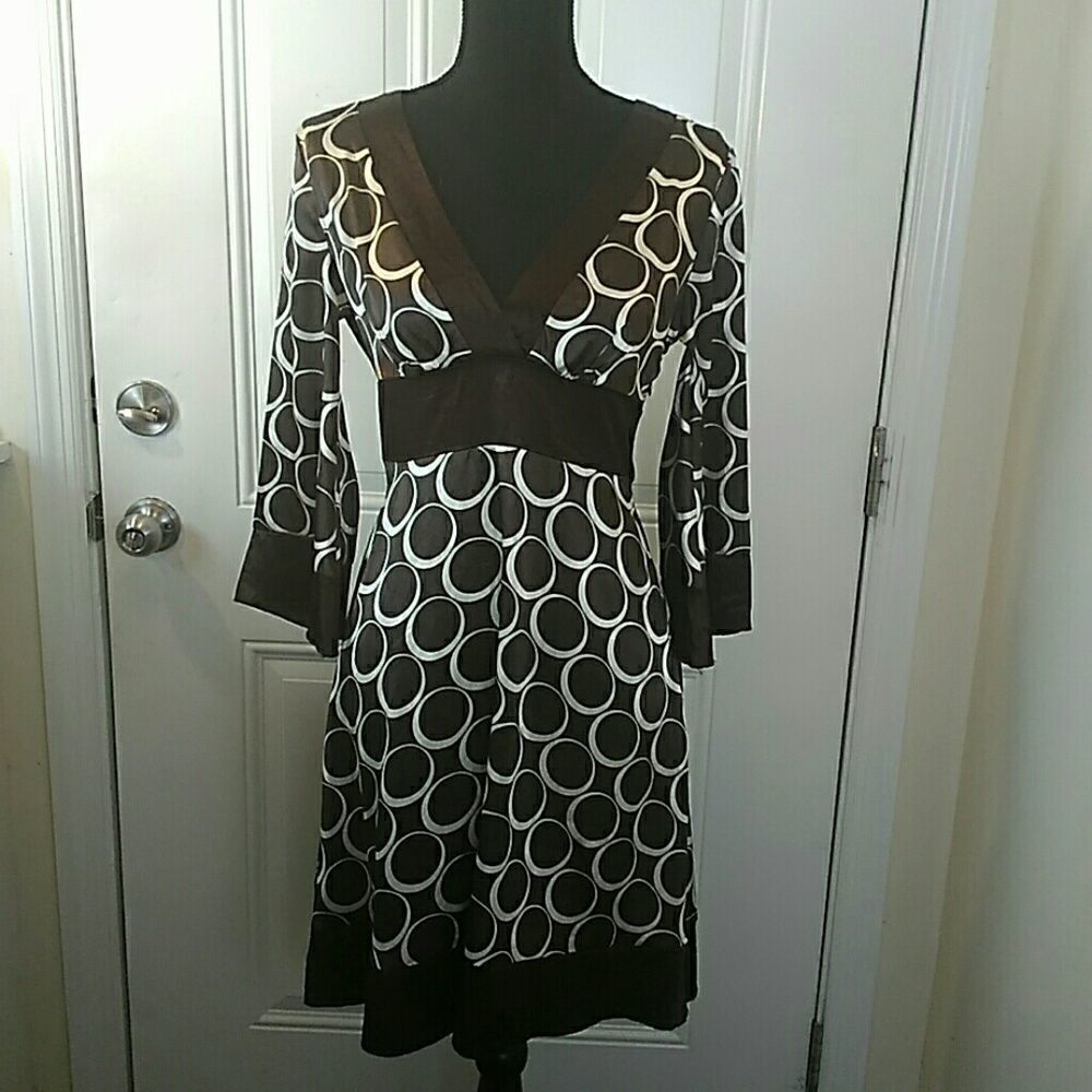 (3/$20) Speechless Brown printed dress with attached sash